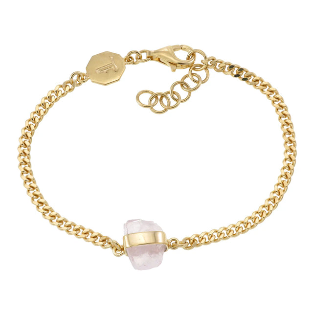 Bracelet | Rose Quartz & Gold Chain