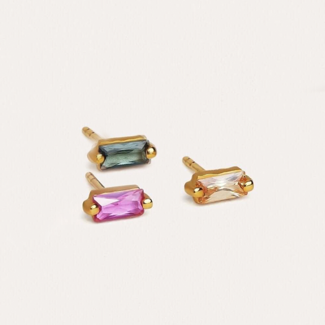 Earrings | Baguette Cut Citrine Studs