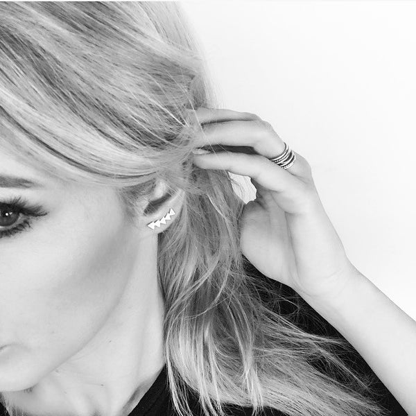 Earrings Linked triangle Climbers Unique Boutique Homeware Gifts Online Lusso NZ