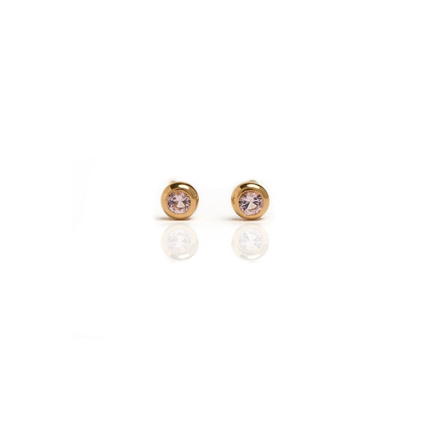WS Earrings | Morganite Mini Studs