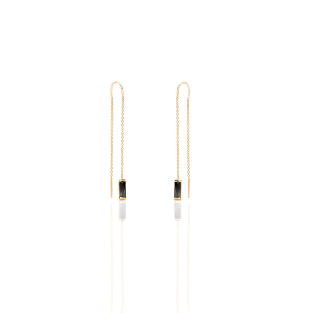 Earrings | Gold Threader with stone