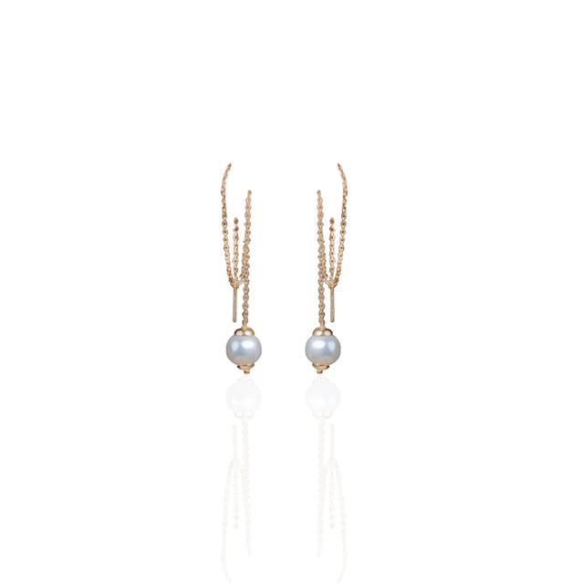 WS Earrings | Freshwater Pearl Threaders