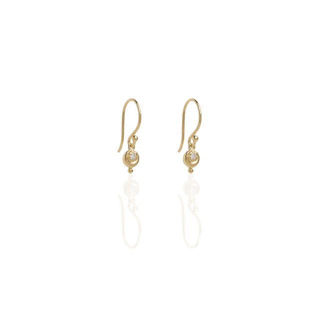 WS Earrings | Moon + CZ Dangle Earrings
