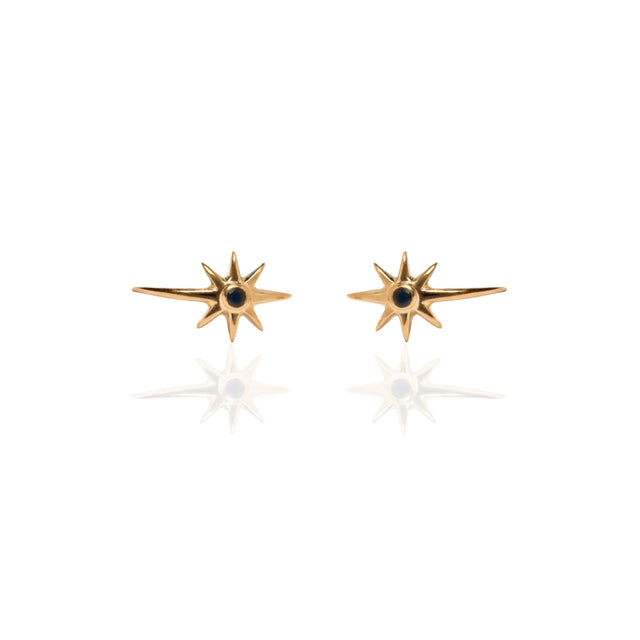 WS Earrings | Starburst + Onyx
