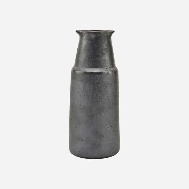 Dark gray ceramic vase Wabi Sabi style