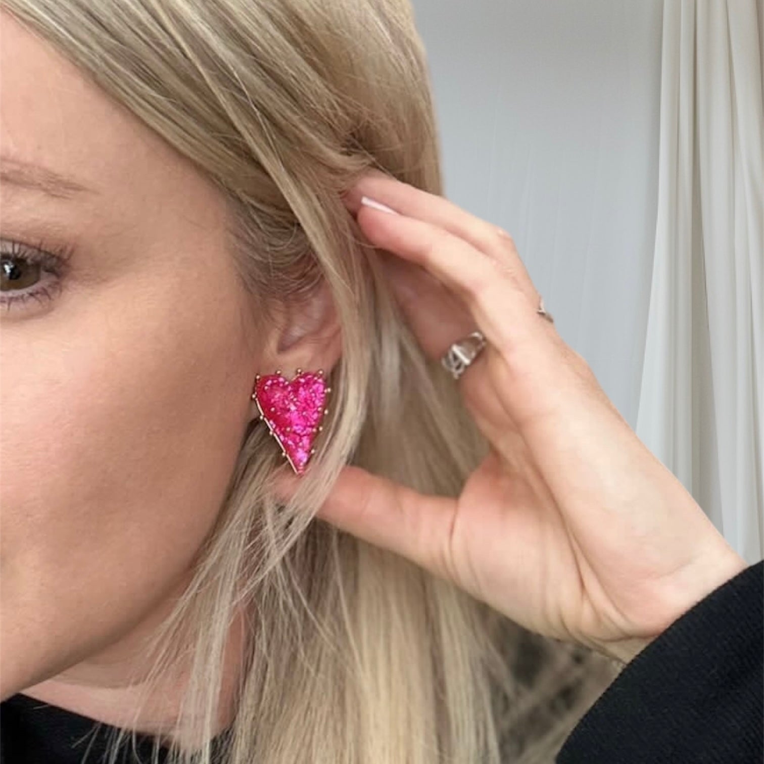 Glass Heart Earrings