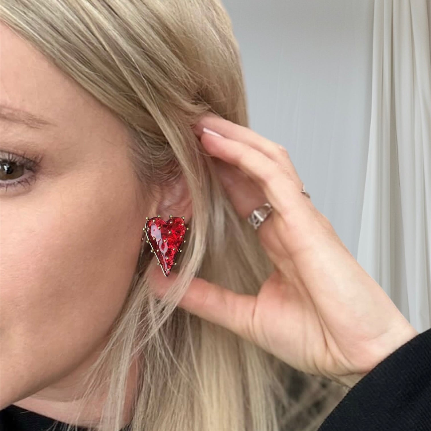 Glass Heart Earrings