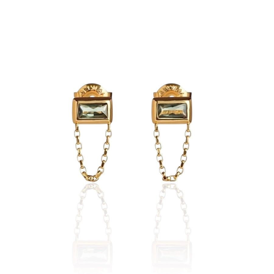 Baguette Cut Chain Studs