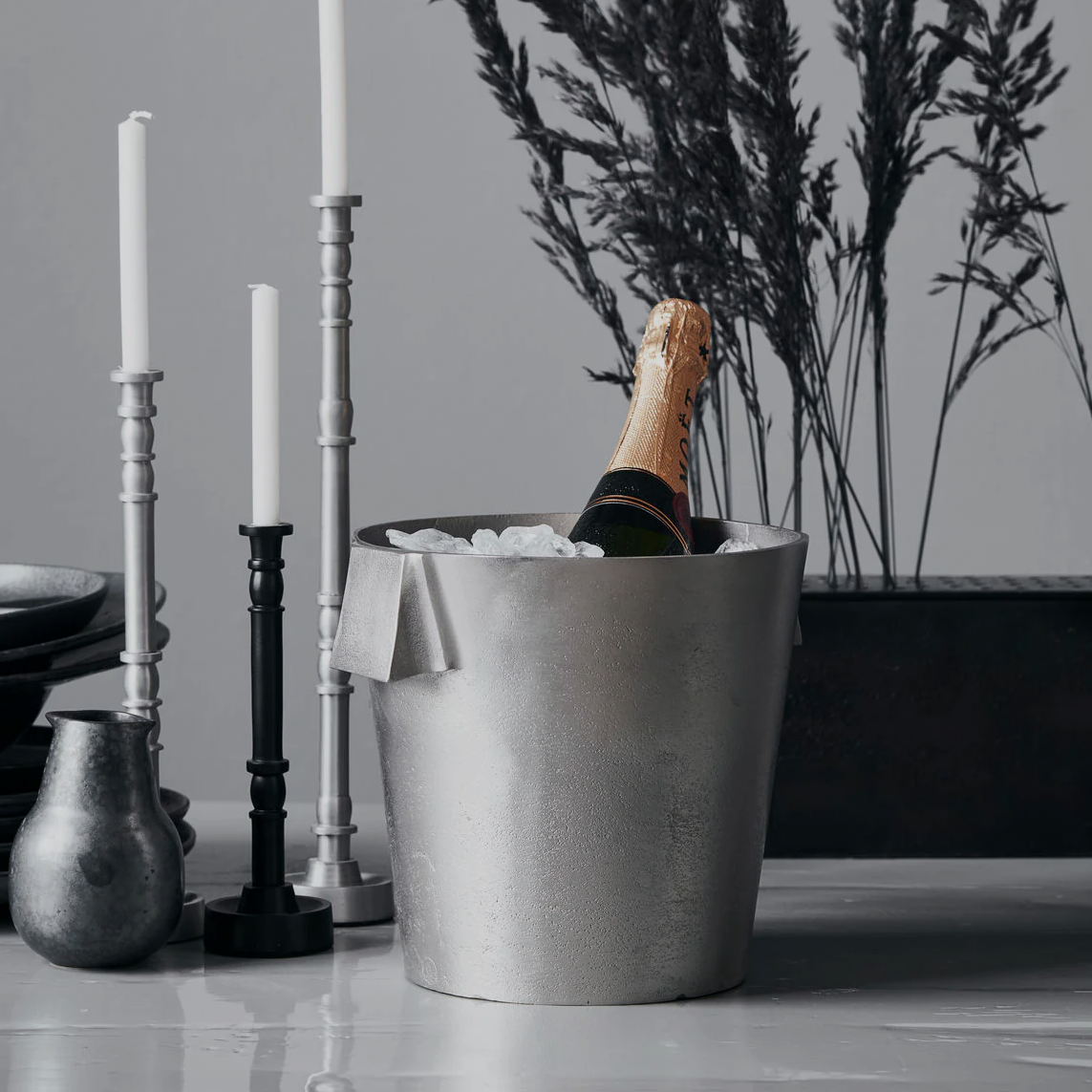 Ice Bucket | Silver Brushed Metal