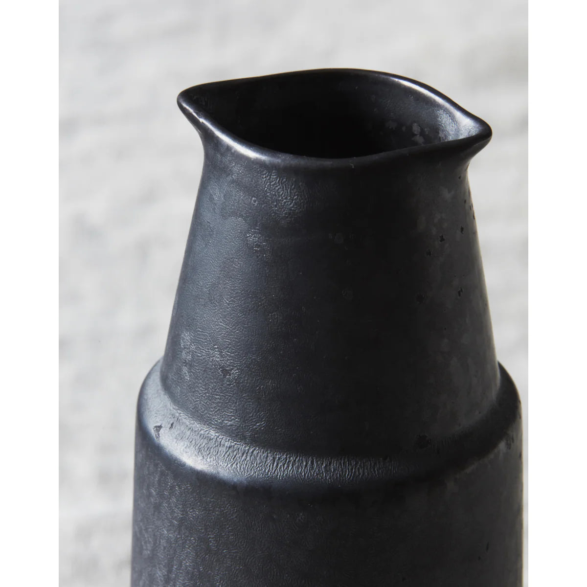 Black ceramic pitcher Wabi Sabi style