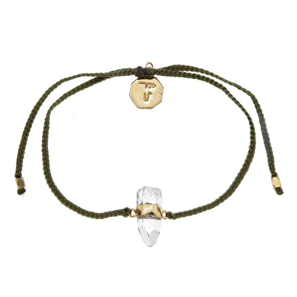Bracelet | Quartz Crystal & Olive/Gold