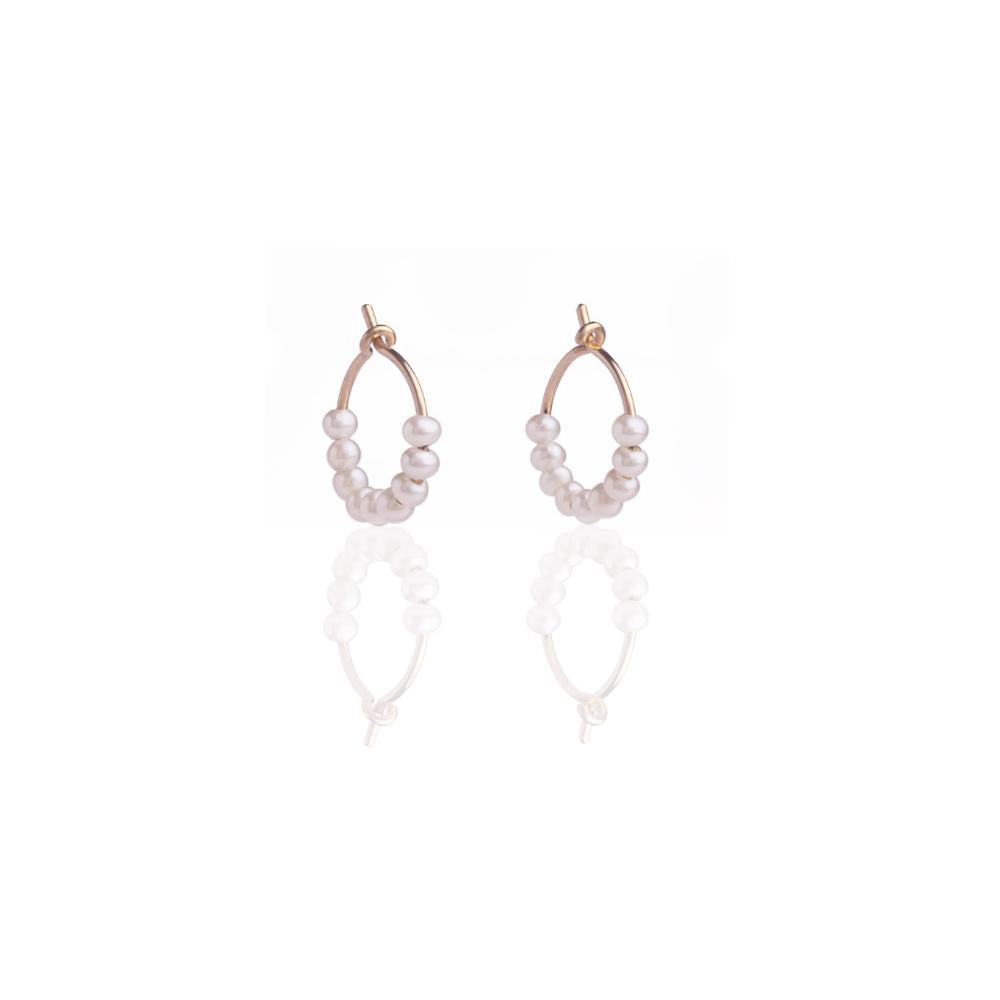 Earrings | Pearl Mini Hoops