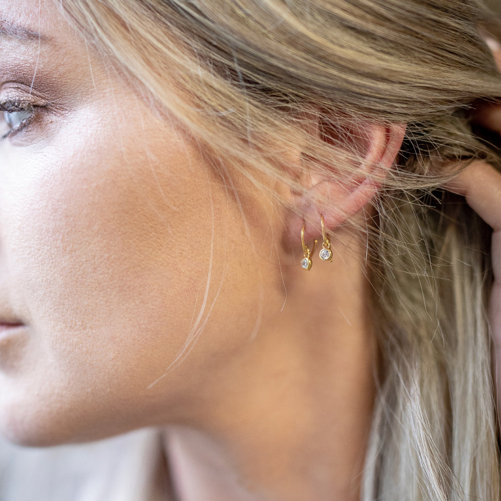 Earrings | Set Stone Dangle