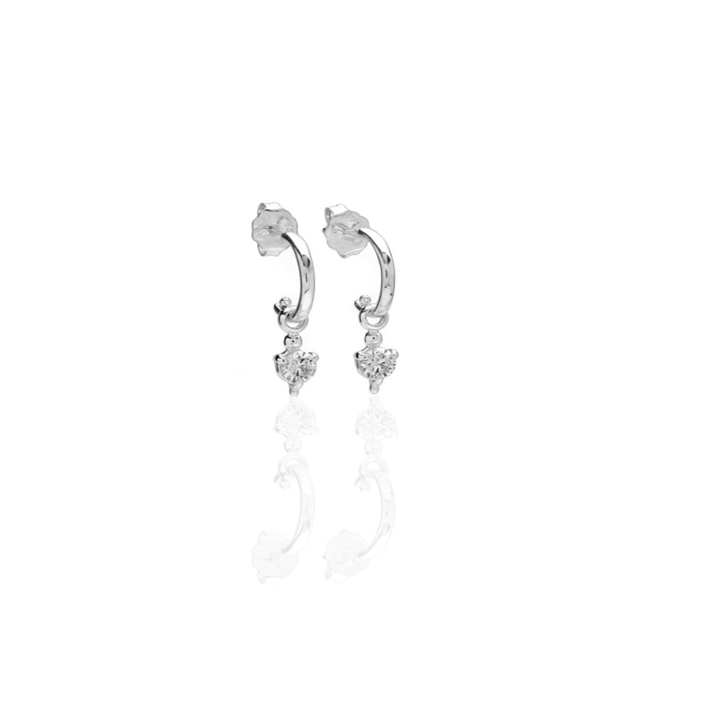 Earrings | Stud Hoop w Feature Zirconia