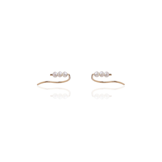 WS Earrings | Mini Pearl Climbers