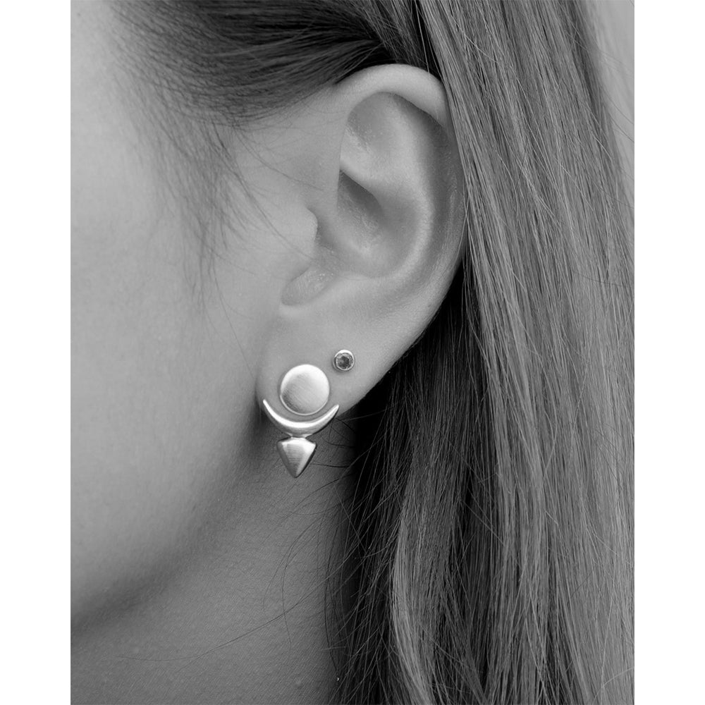 Moon Phase Ear Jacket Earrings