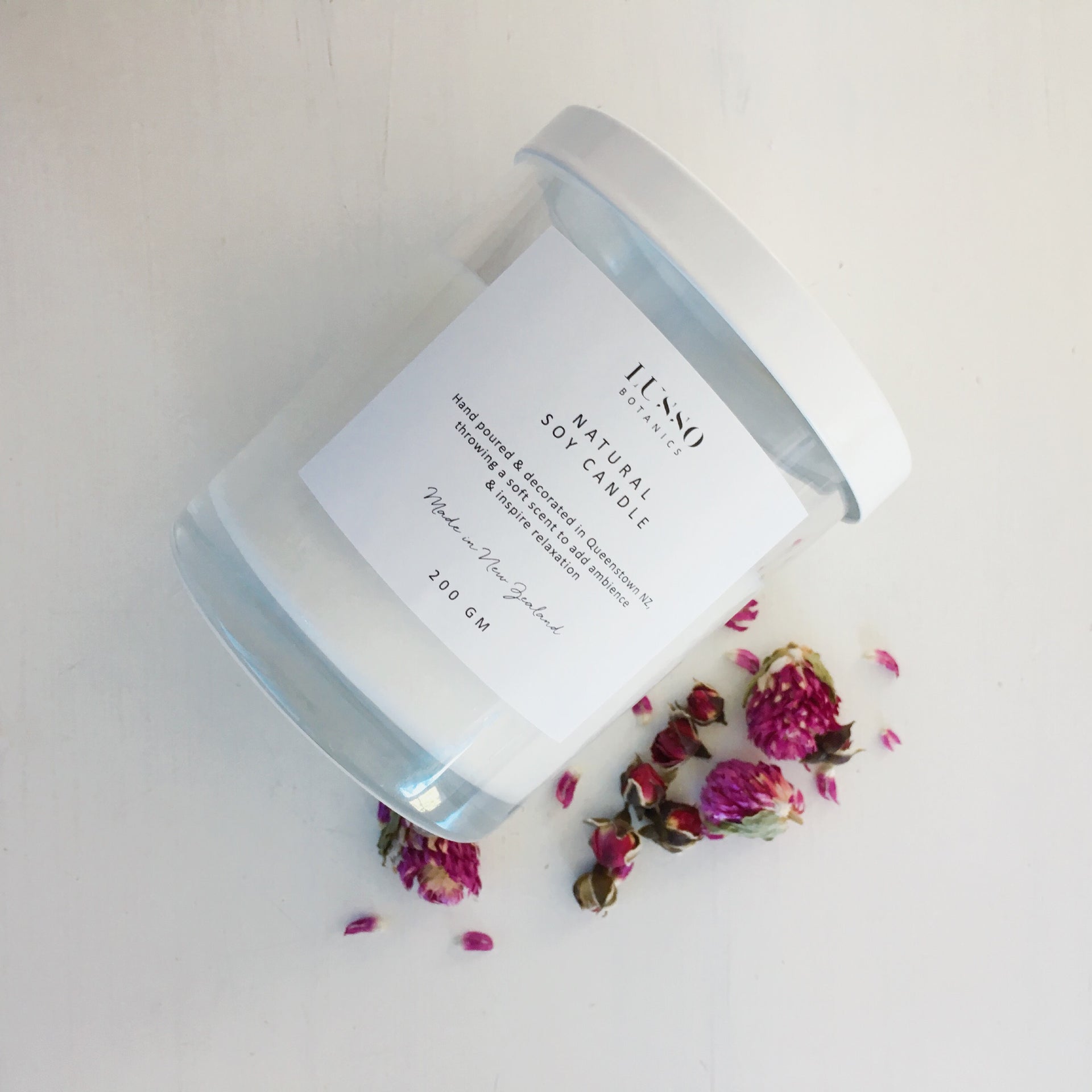 dried flower soy candle nz made