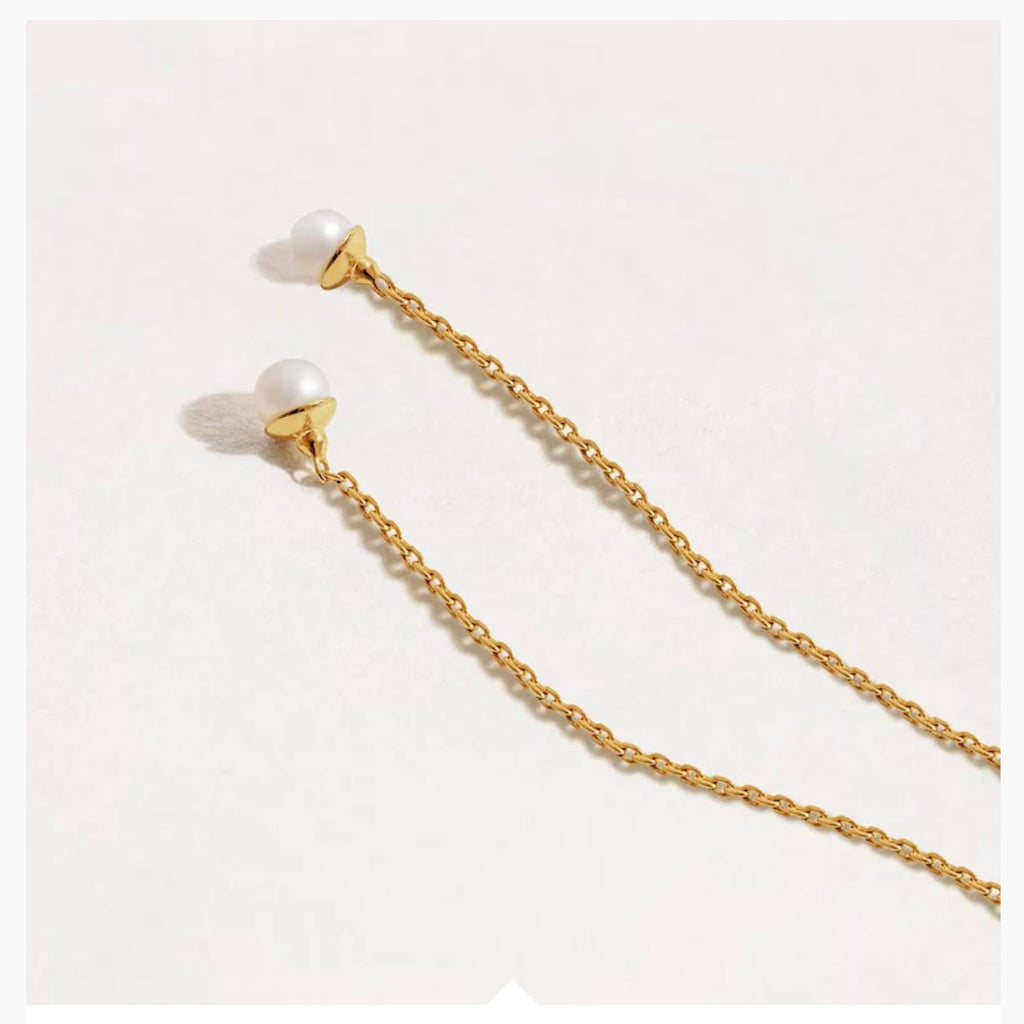 WS Earrings | Freshwater Pearl Threaders (smaller)